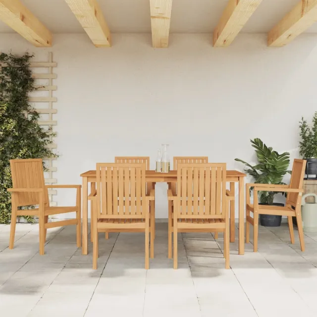vidaXL 7-delige Tuinset massief teakhout bruin, foto 2