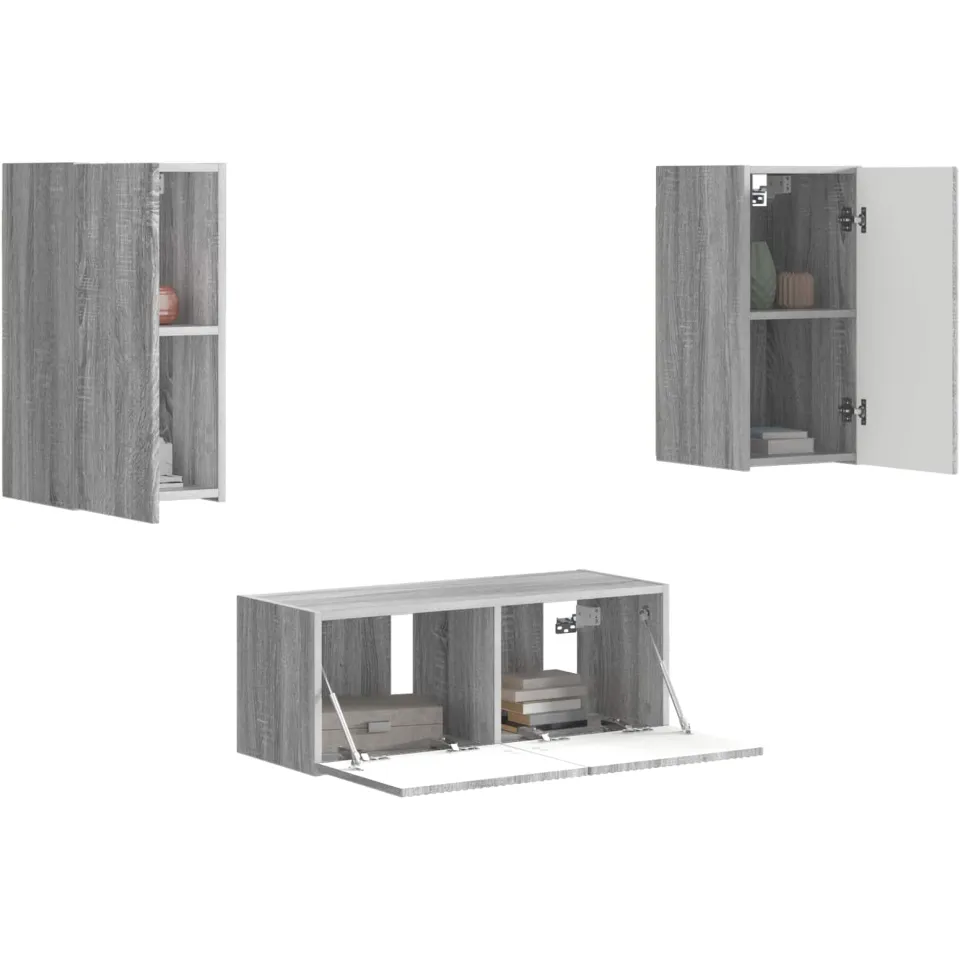 vidaXL Tv-meubelset 6 st 98 x 31 x 29,5 cm Grijs Sonoma