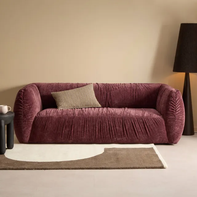 NOUS Living 3-zitsbank Silke Burgundy