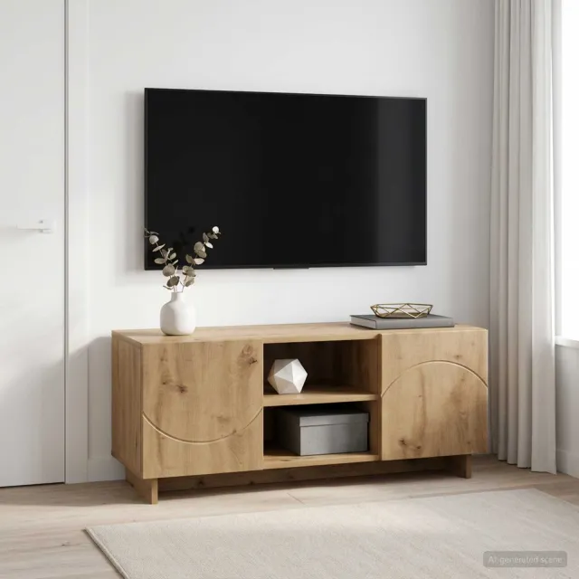 vidaXL TV-standaard 90 x 34,5 x 40 cm Artisanaal eiken Bewerkt hout Bruin