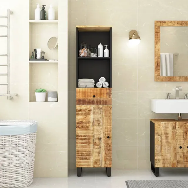 vidaXL Badkamerkast 38x33x160 cm massief mangohout Bruin