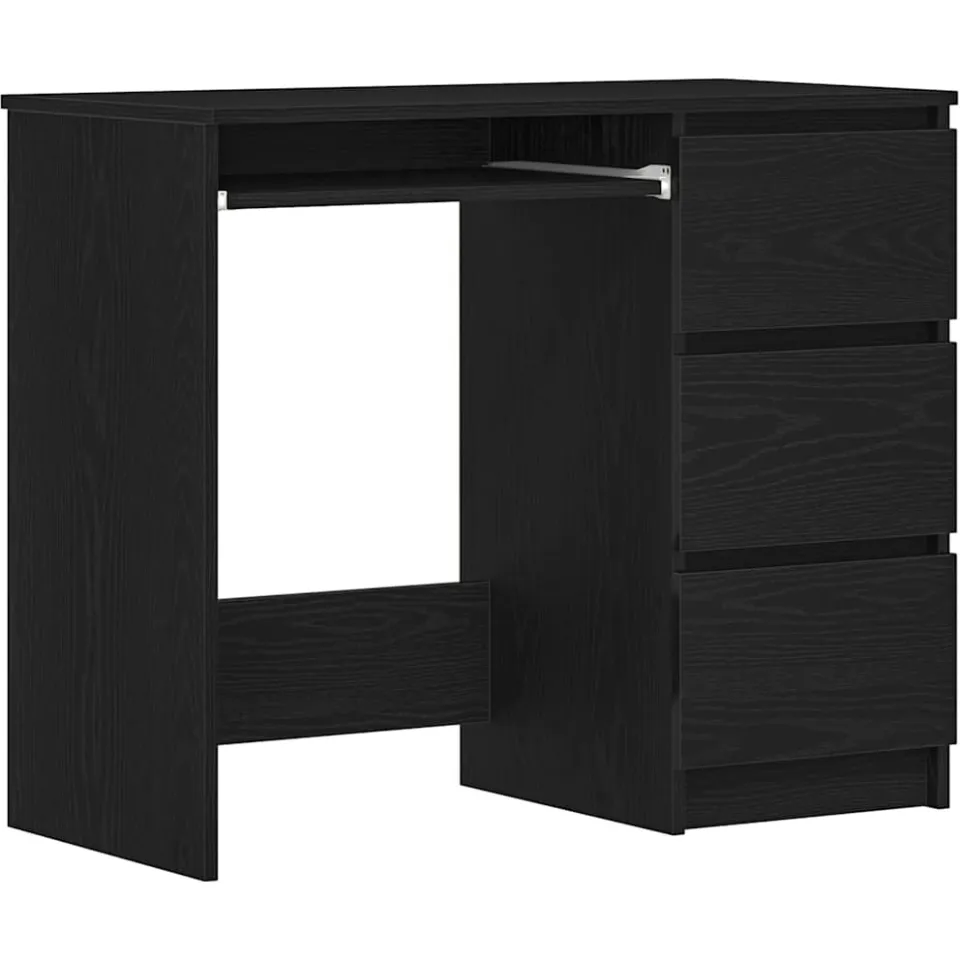 vidaXL Bureau 90x45x76 cm spaanplaat zwart eikenkleurig