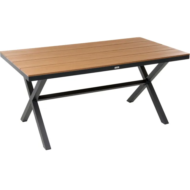 Beliani TIANO - Tuintafel - Zwart - Aluminium Bruin