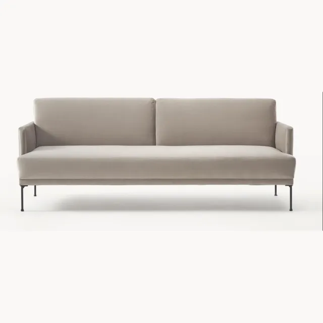 Westwing Collection Fluwelen slaapbank Fluente (3-zits) Taupe