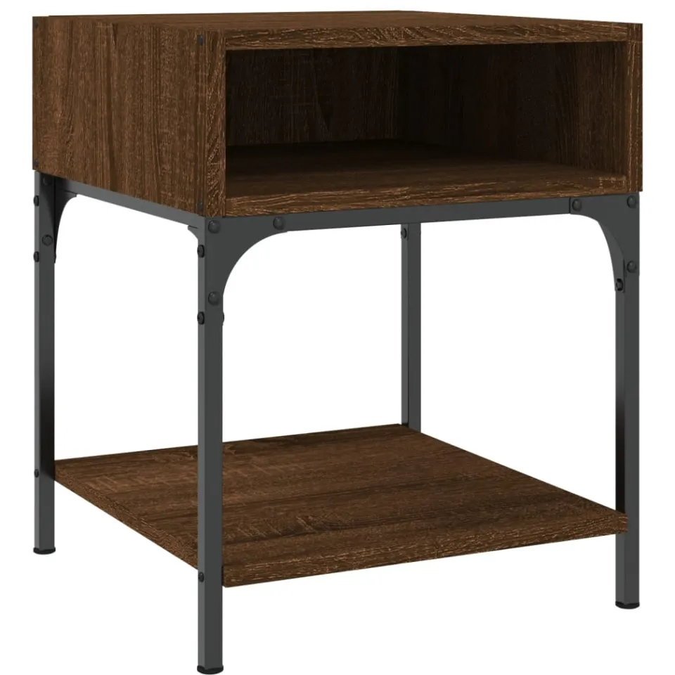 vidaXL Nachtkastjes 2 st 40x41x50 cm bewerkt hout bruin eikenkleur