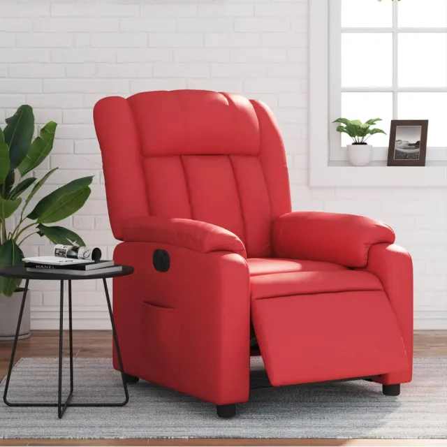 vidaXL Fauteuil verstelbaar elektrisch kunstleer rood