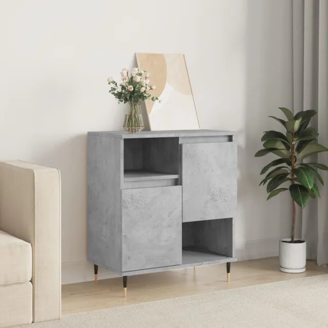 vidaXL Dressoir 60x35x70 cm bewerkt hout betongrijs grijs, foto 2