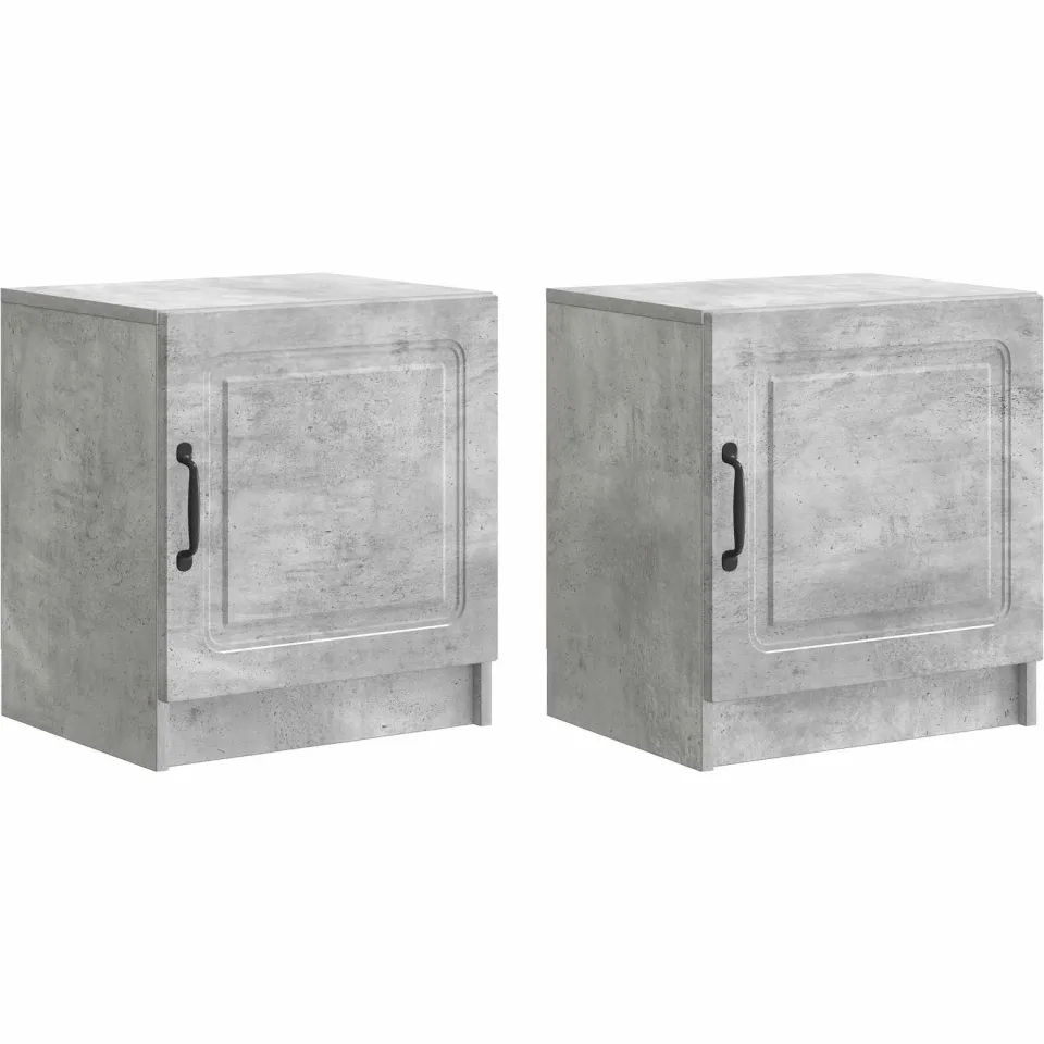 vidaXL Nachtkastje 2 st Betongrijs 43 x 34,5 x 47 cm Bewerkt hout grijs, foto 3