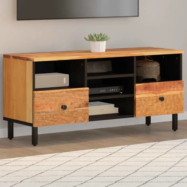 vidaXL Tv-meubel 100x33x46 cm massief acaciahout bruin, foto 2