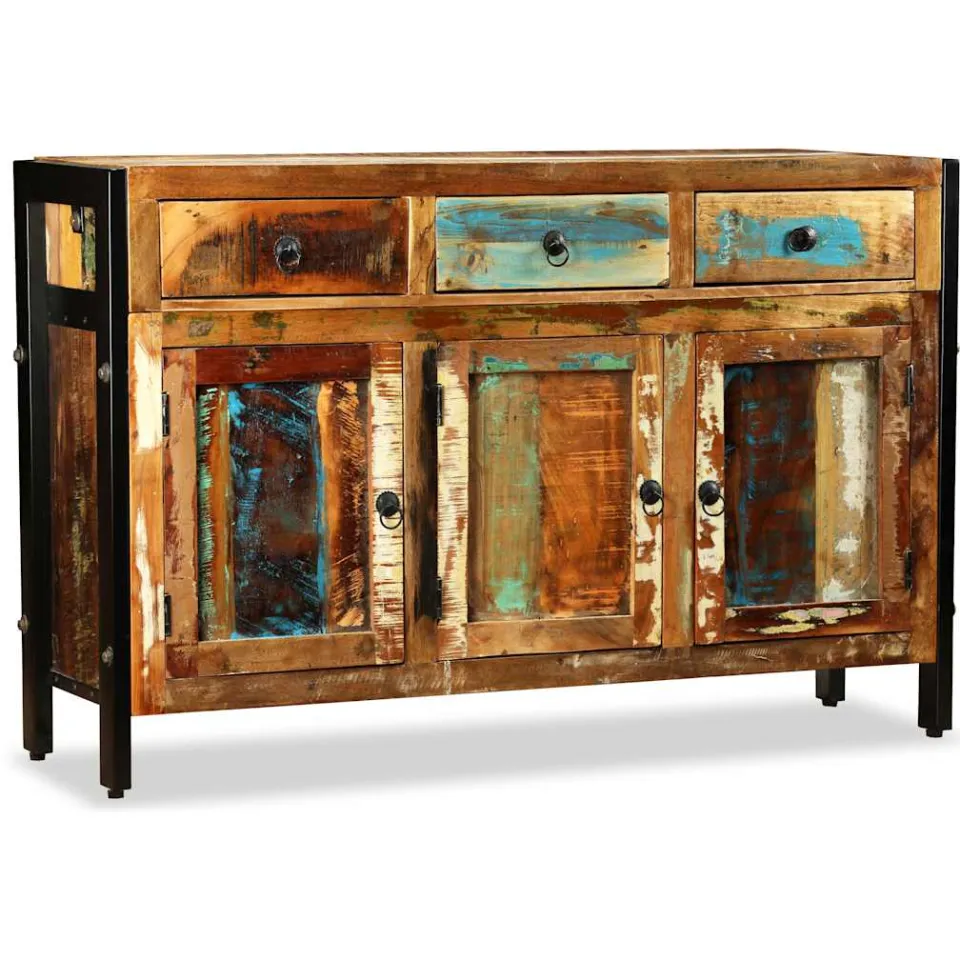 vidaXL Dressoir 120x35x76 cm massief gerecycled hout bruin, foto 3