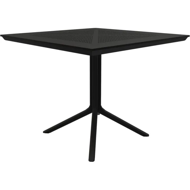 CLP Lenval Tuintafel - Weerbestendig UV-Bestendig - Voor Balkon - Tuin - Terras - Binnengebruik - Compact - zwart
