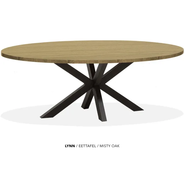 Maxfurn Lynn - Ovale eettafel Lynn | Zeer krasvast | Kleur: Misty Oak | Afm. 180x102cm Natuurlijk eiken