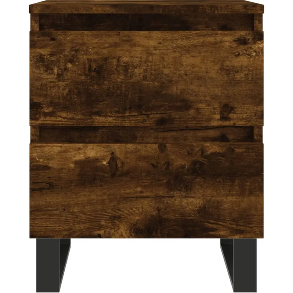 vidaXL Nachtkastjes 2 st 40x35x50 cm bewerkt hout gerookt eikenkleurig