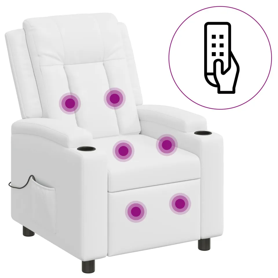 vidaXL Massage-relaxstoel Wit 75 x 95 x 100 cm Stof, foto 3