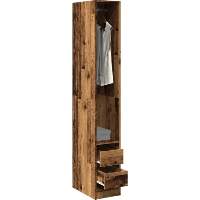 vidaXL Kledingkast 30x50x200 cm bewerkt hout oud hout bruin