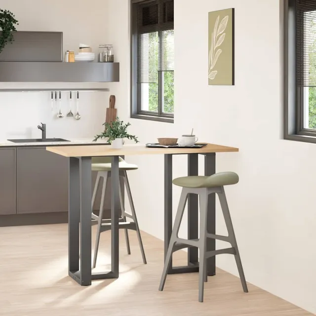 vidaXL Bartafelpoten 2 st T-vormig 40x35x(100-101) cm staal antraciet