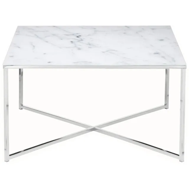 Salontafel Nuray wit-chroom