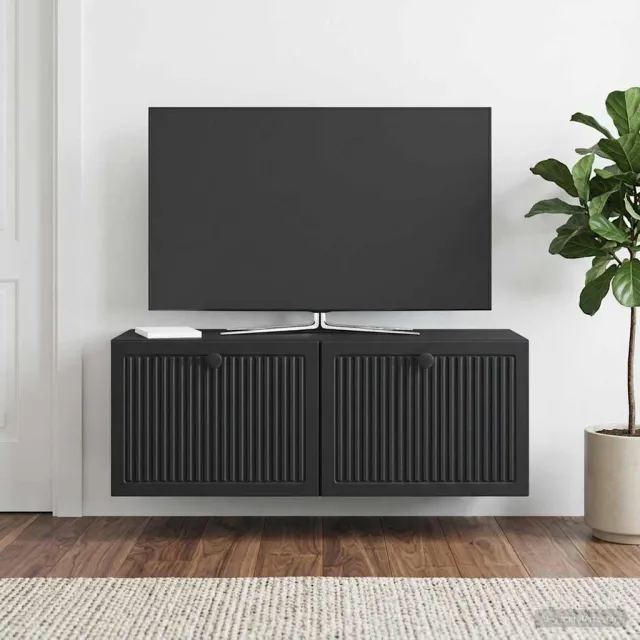 vidaXL Wandbeugel TV-kast Zwart 78,5 x 31 x 30 cm Bewerkt hout