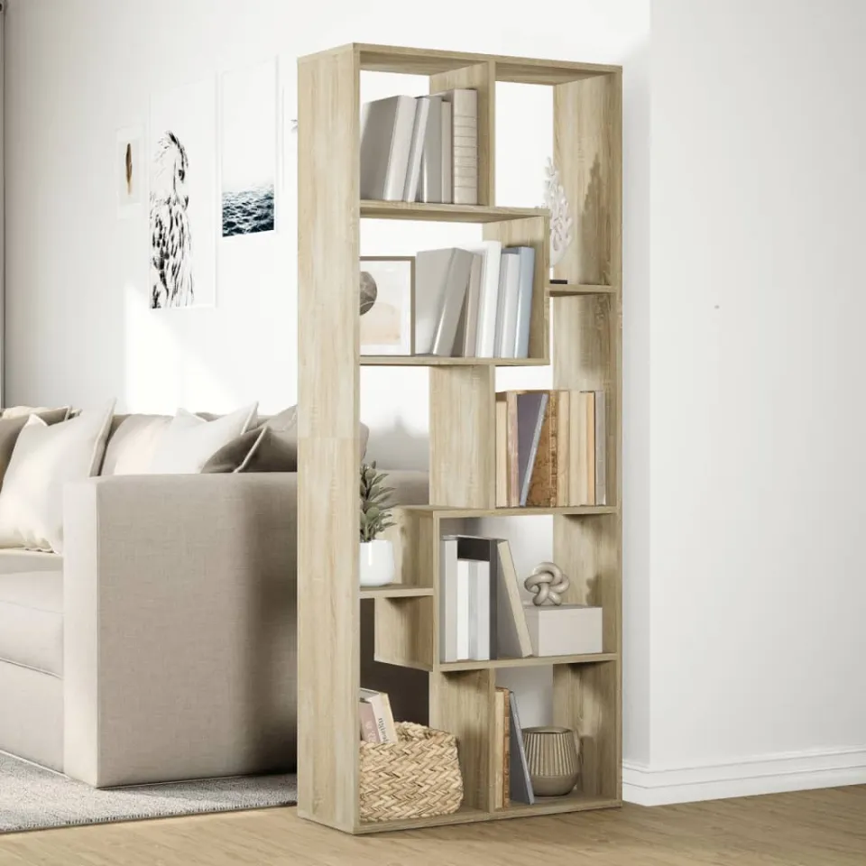 vidaXL Kamerscherm / boekenkast 67x25x161,5 cm hout sonoma eikenkleur, foto 3