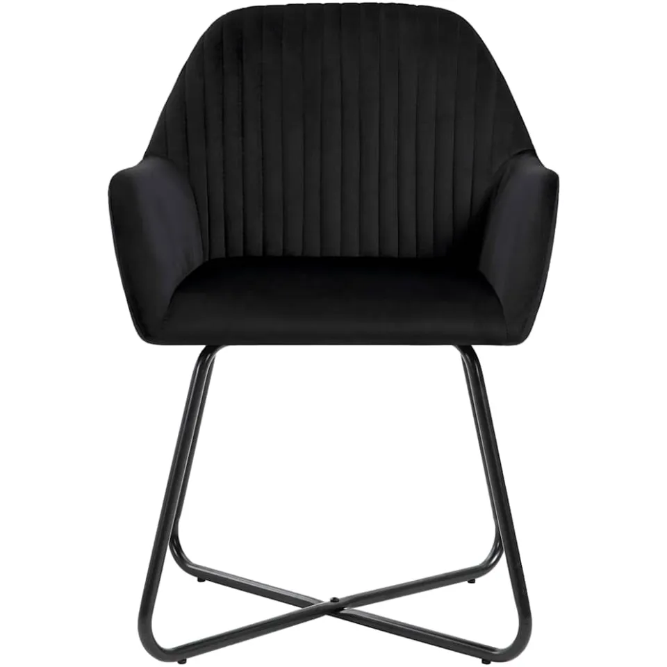 vidaXL Eetkamerstoelen 2 st fluweel zwart, foto 3