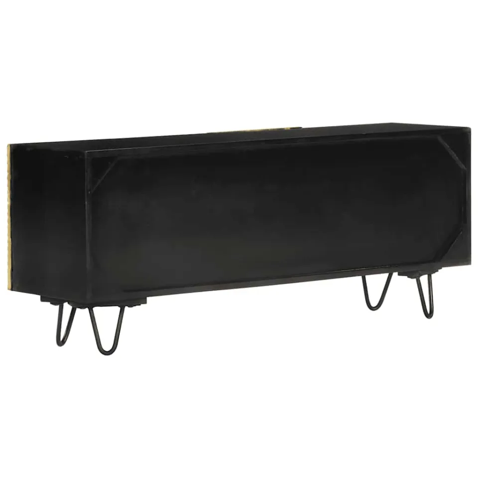 vidaXL Tv-meubel 110x30x45 cm massief mangohout goud, foto 4