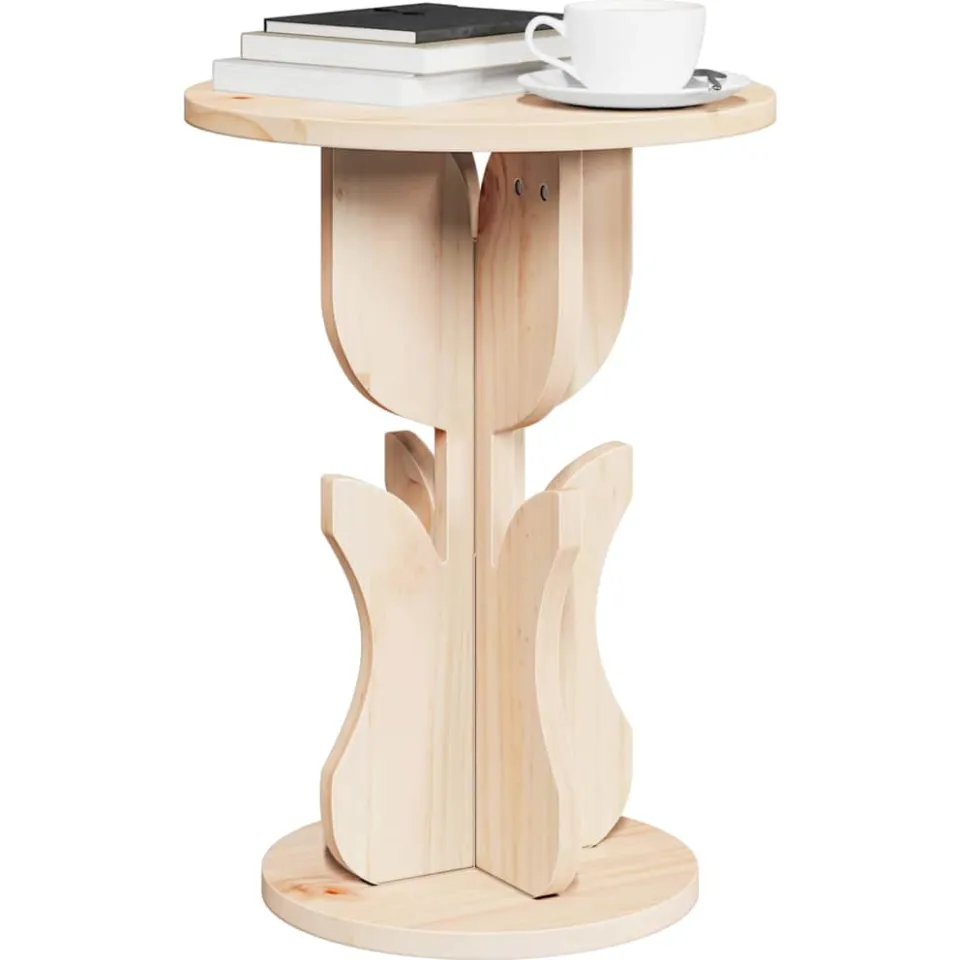 vidaXL Salontafel Naturel 39,5 x 39,5 x 53,5 cm Massief grenenhout Bruin
