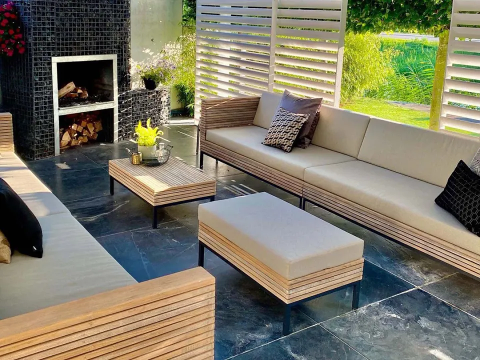 ROUGH Furniture ROUGH-D lounge tuintafel 89x52,5cm bruin, foto 3