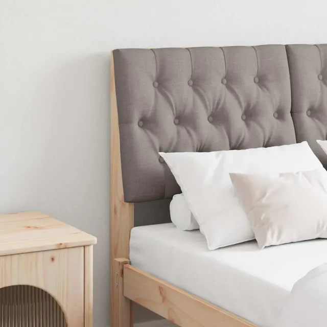 vidaXL Gestoffeerd hoofdbord Taupe 120 cm Massief grenenhout Bruin