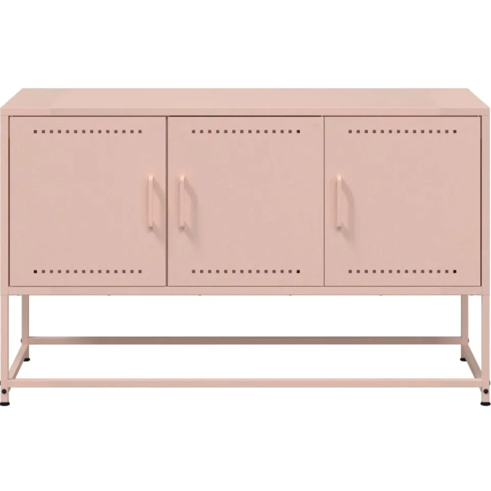 vidaXL Tv-meubel 100,5x39x60,5 cm staal roze, foto 4
