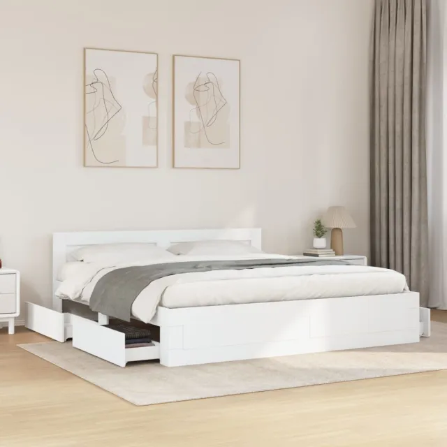 vidaXL Bedframe met hoofdeinde zonder matras 180x200 cm wit
