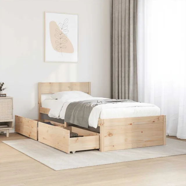 vidaXL Bedframe zonder matras massief grenenhout 75x190 cm bruin