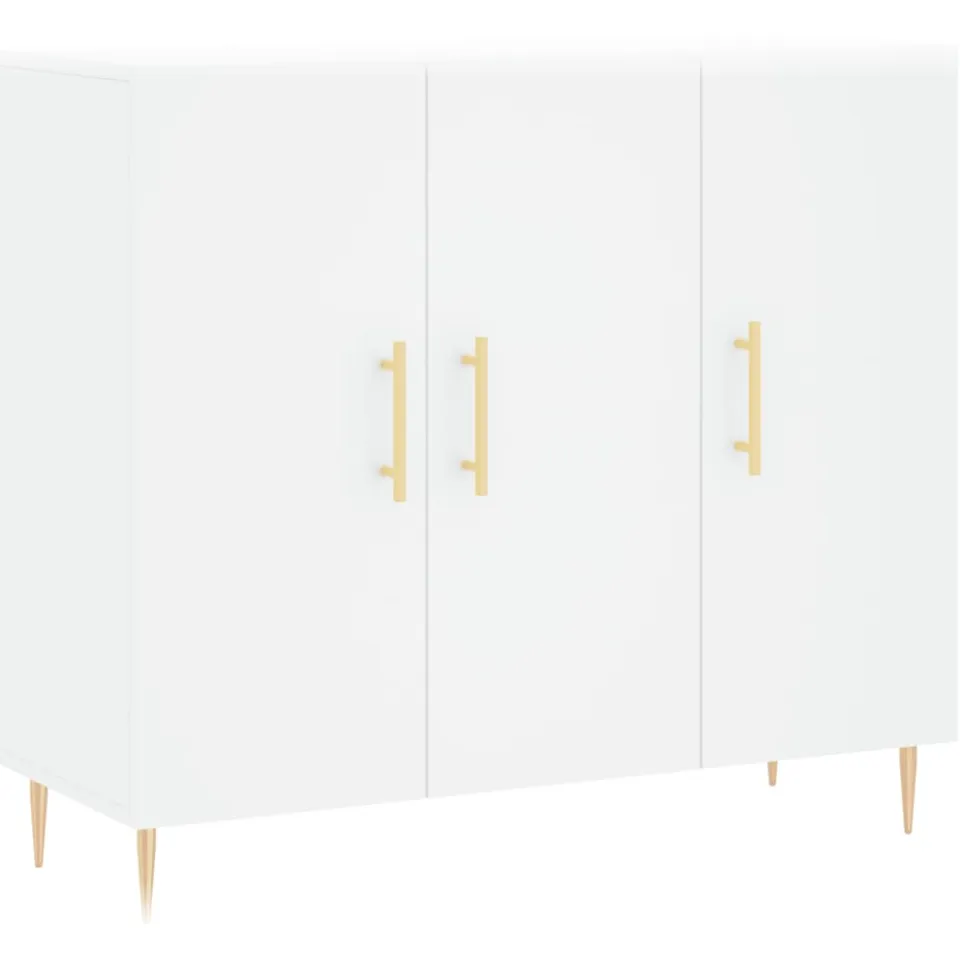 vidaXL Dressoir 90x34x80 cm bewerkt hout wit, foto 3