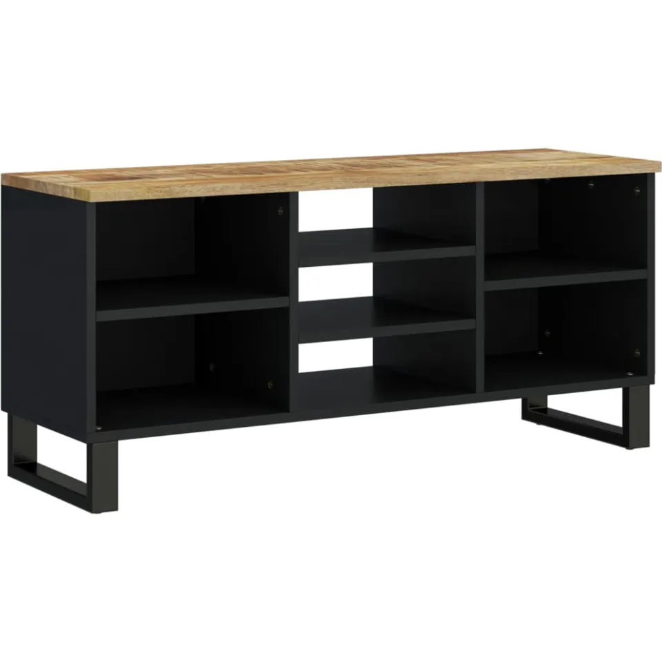 vidaXL Tv-meubel 100x33x46 cm massief mangohout en bewerkt hout bruin, foto 3