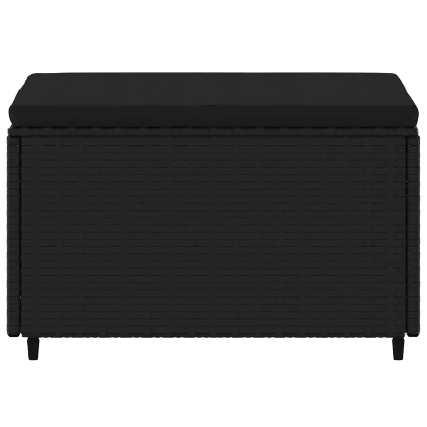 vidaXL Voetensteunen 2 st met kussens poly rattan zwart, foto 4