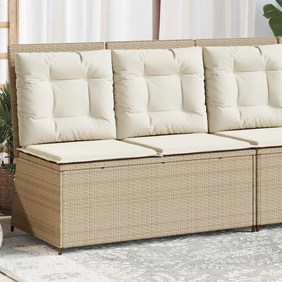 vidaXL Tuinbank Beige poly rattan, foto 3