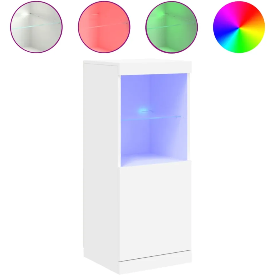 vidaXL Dressoir met LED-verlichting 41x37x100 cm wit, foto 4