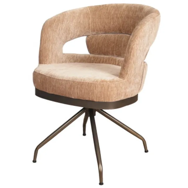 Moods Collection Eetkamerstoel Kyoto poot Atlas 360 anodic brown - be straight beige 170
