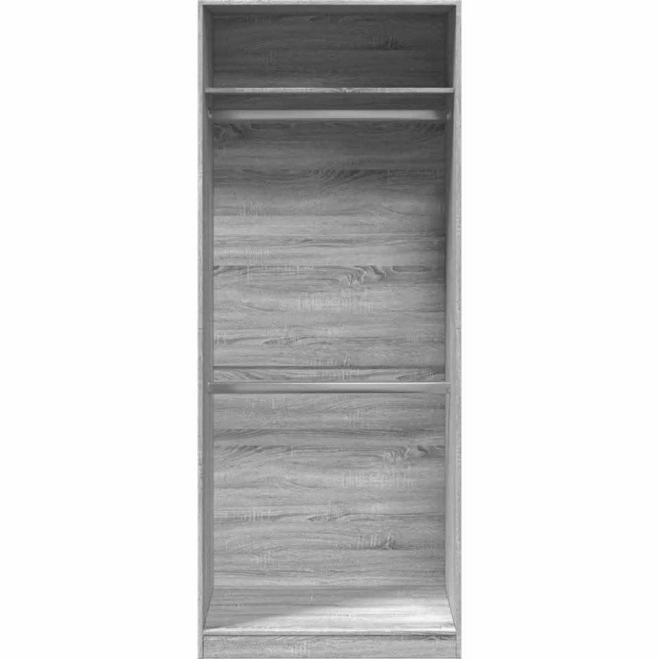 vidaXL Kledingkast 80x50x200 cm bewerkt hout grijs sonoma eikenkleur, foto 3
