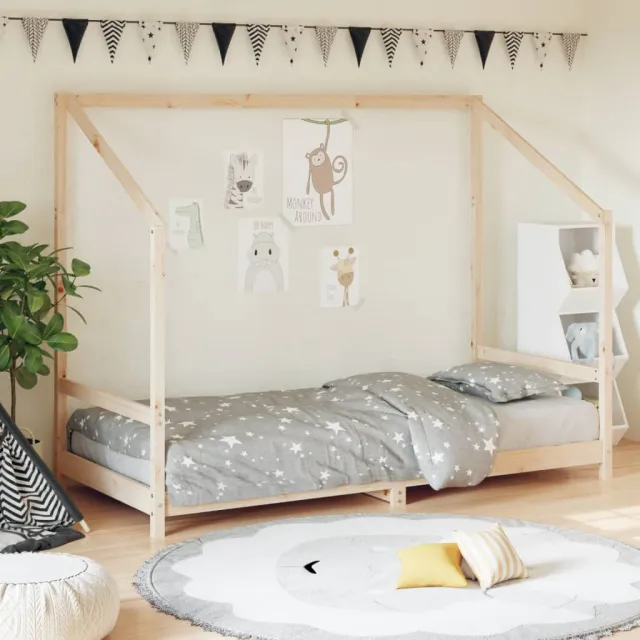 vidaXL Kinderbedframe 90x190 cm massief grenenhout bruin, foto 2