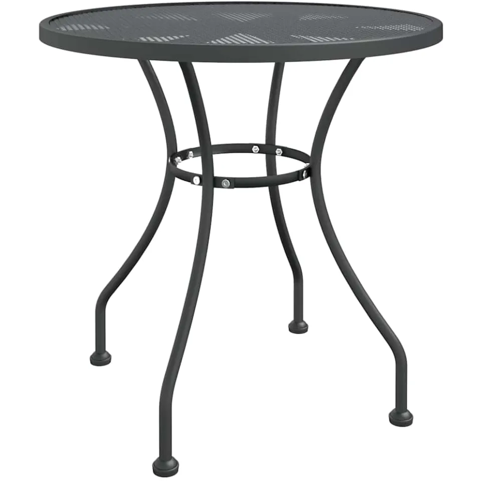 vidaXL Tuintafel Ø80x72 cm metaalgaas antracietkleurig, foto 3