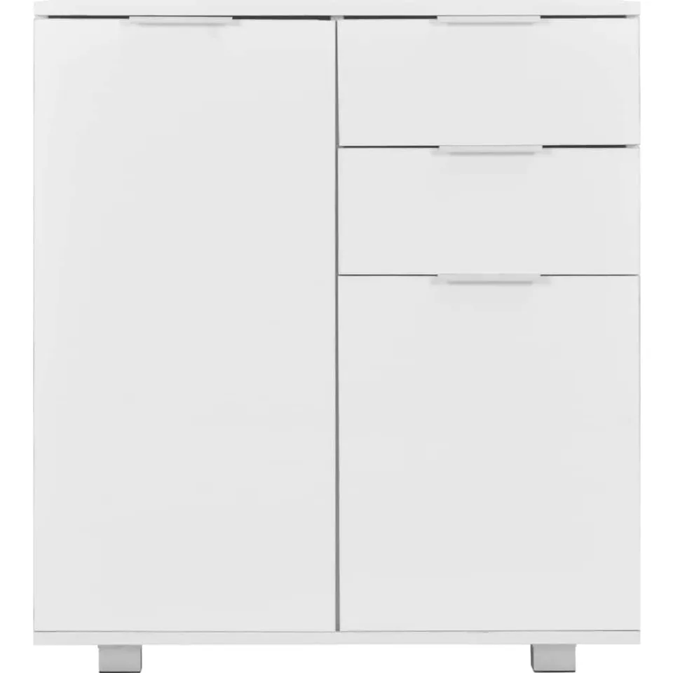 vidaXL Dressoir 71x35x80 cm spaanplaat hoogglans wit, foto 2