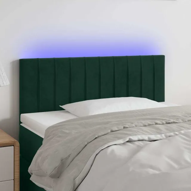 vidaXL Hoofdbord LED 80x5x78/88 cm fluweel donkergroen groen