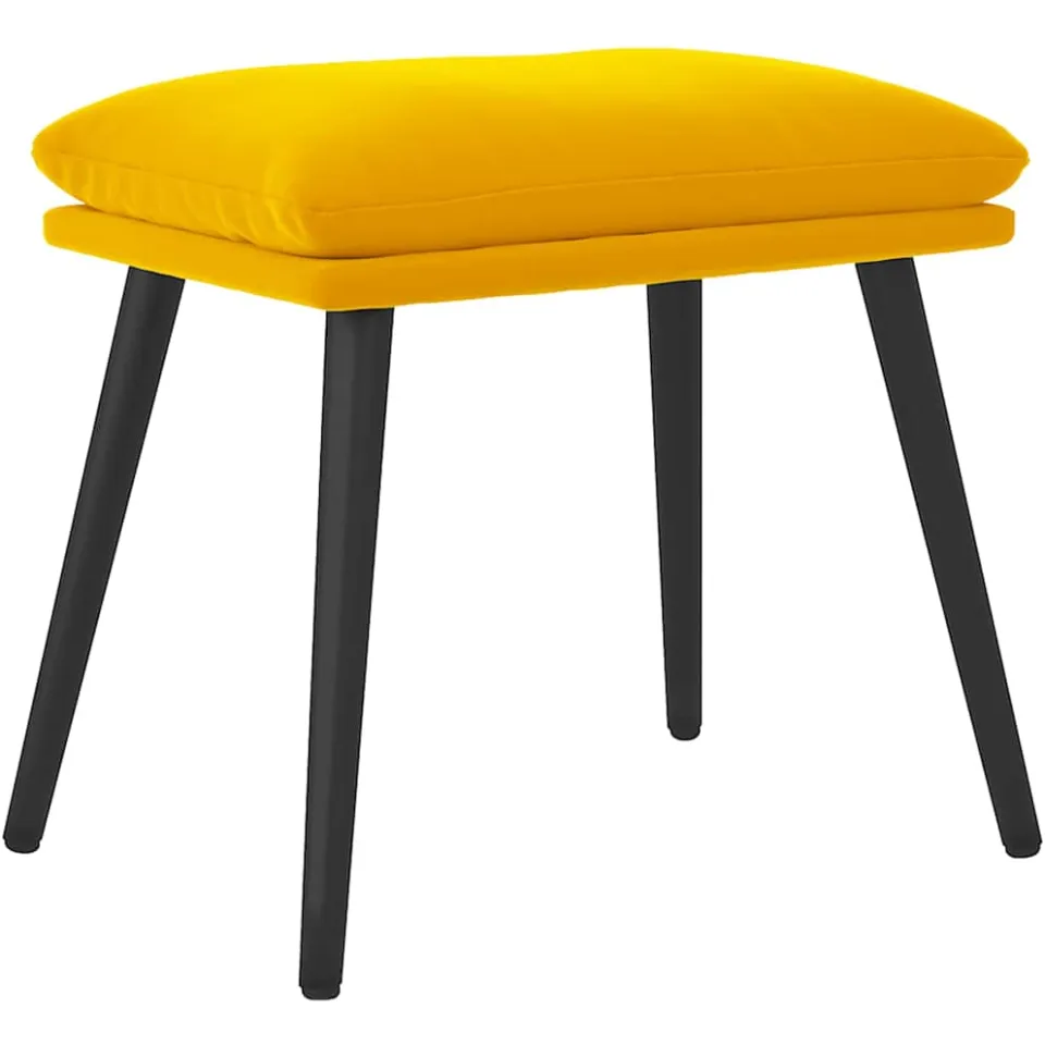 vidaXL Voetenbank 45x29,5x35 cm fluweel mosterdgeel, foto 3