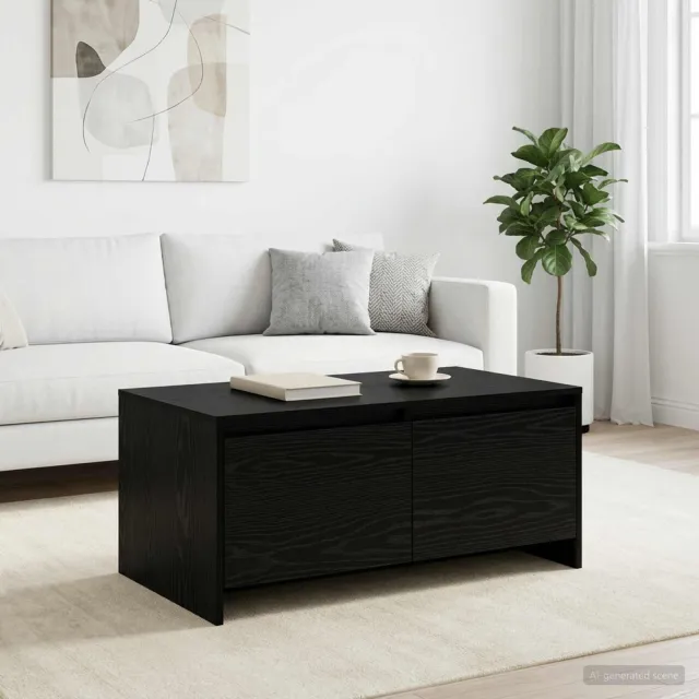 vidaXL Salontafel Zwart eiken 90 x 50 x 41,5 cm Bewerkt hout