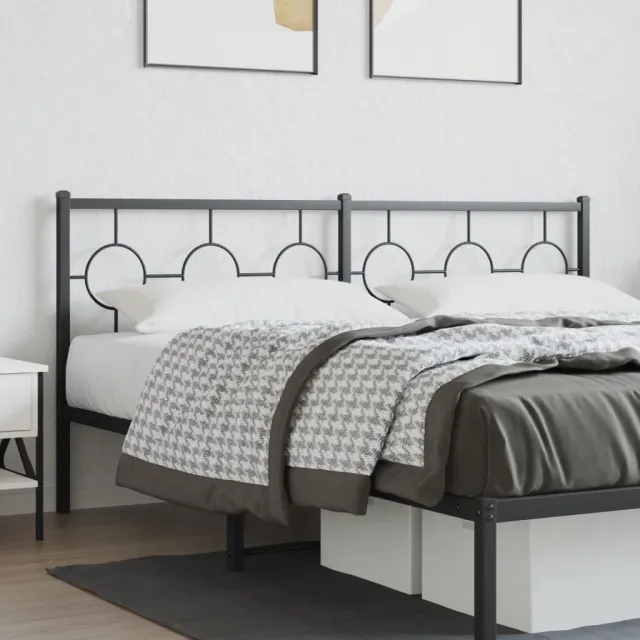 vidaXL Vervangend hoofdbord 180 cm metaal zwart