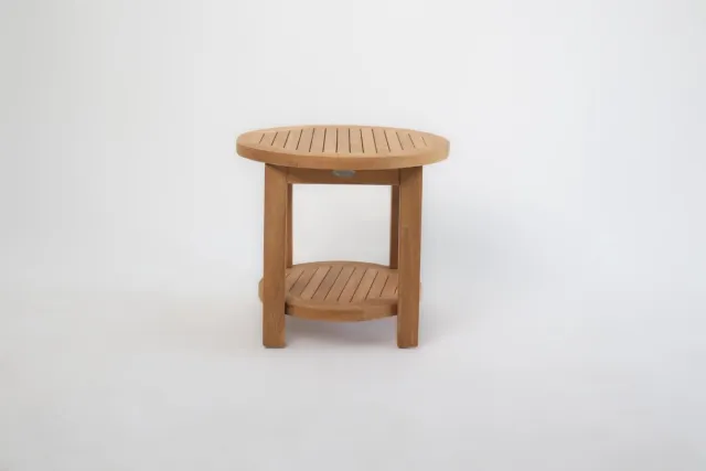 teakea Ronde salontafel teak Ø50 cm - met onderblad Bruin
