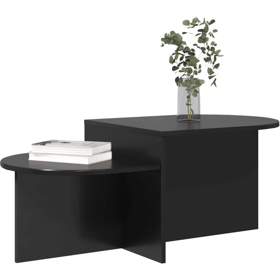 vidaXL Salontafel Zwart 100 x 50 x 40 cm Bewerkt hout