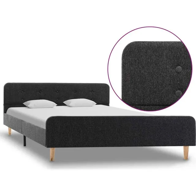 vidaXL Bedframe jute donkergrijs 140x200 cm