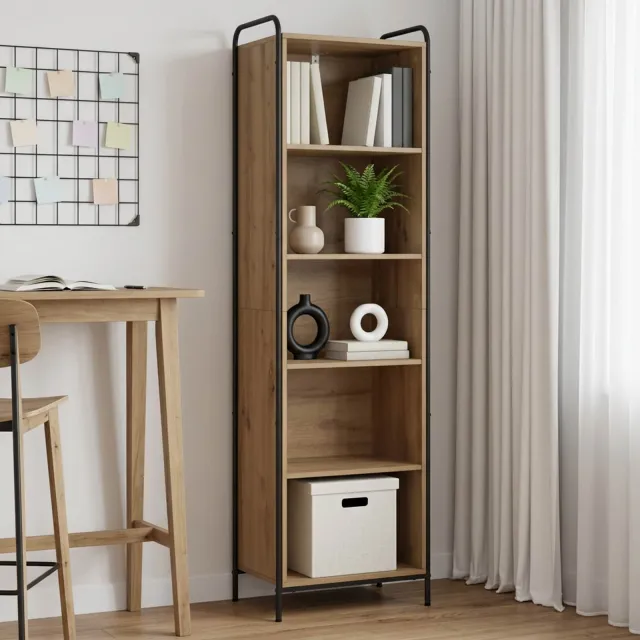 vidaXL Boekenkast 55,5 x 33 x 174 cm Bewerkt hout Artisanaal eiken, foto 2