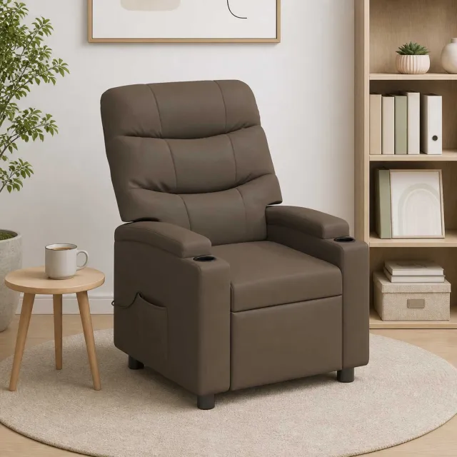 vidaXL Massage-relaxstoel Grijs 75 x 93 x 102 cm Stof, foto 2
